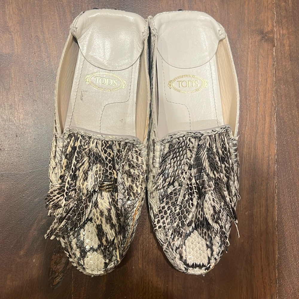 Tod’s Python Mules In Near Perfect Condition - image 1